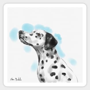 Cute Dalmatian Watercolor Sketch Sticker